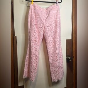 J. Crew Women’s Waist 30 Willa Cropped Flare Pant in Pink Lace